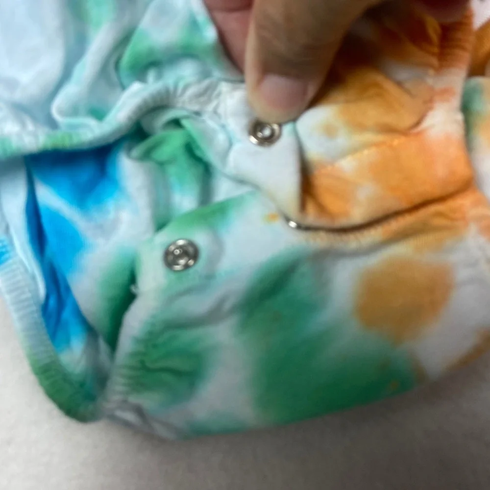 Ralph Lauren Baby Girls Tie‎ Dye Halter Romper 6M Rainbow Ruffle Bodysuit